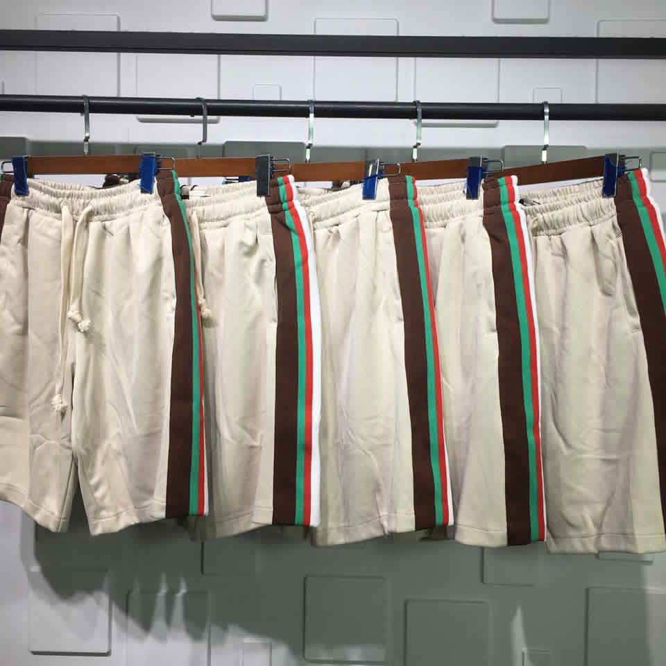 Gucci Red Green Webbing Shorts Apricot Color 5 - www.kickbulk.cc