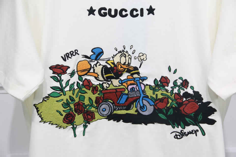 Disney Gucci Donald Duck Embroidery T Shirt 10 - www.kickbulk.cc