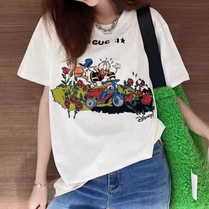 Disney Gucci Donald Duck Embroidery T Shirt 4 - www.kickbulk.cc
