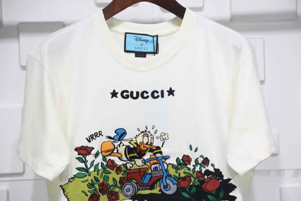 Disney Gucci Donald Duck Embroidery T Shirt 6 - www.kickbulk.cc