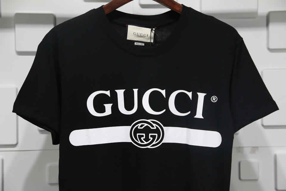 Gucci Black White Crossbar T Shirt Printing Pure Cotton 10 - www.kickbulk.cc