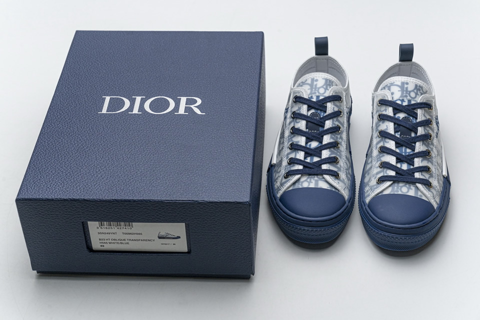 Dior B23 Ht Oblique Transparency Low T00962h565 White Blue 9 - www.kickbulk.cc
