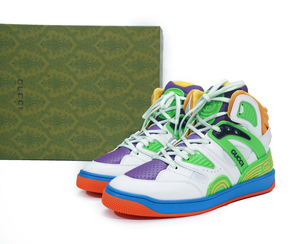 Gucci Basketball Shoes Basket White Green Purple 33130325h901072 2 - www.kickbulk.cc