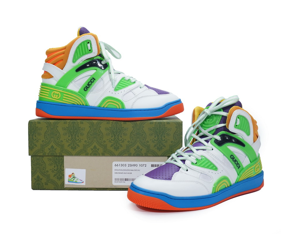 Gucci Basketball Shoes Basket White Green Purple 33130325h901072 3 - www.kickbulk.cc