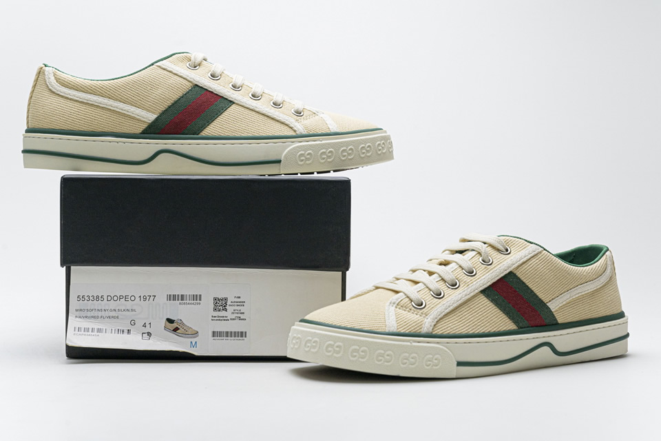 Gucci Apricot Twill Sneakers 553385dopeo1977 6 - www.kickbulk.cc
