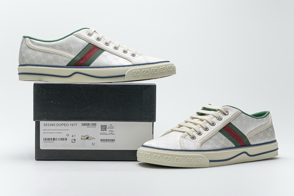 Gucci White Silk Sneakers 553385dopeo1977 7 - www.kickbulk.cc