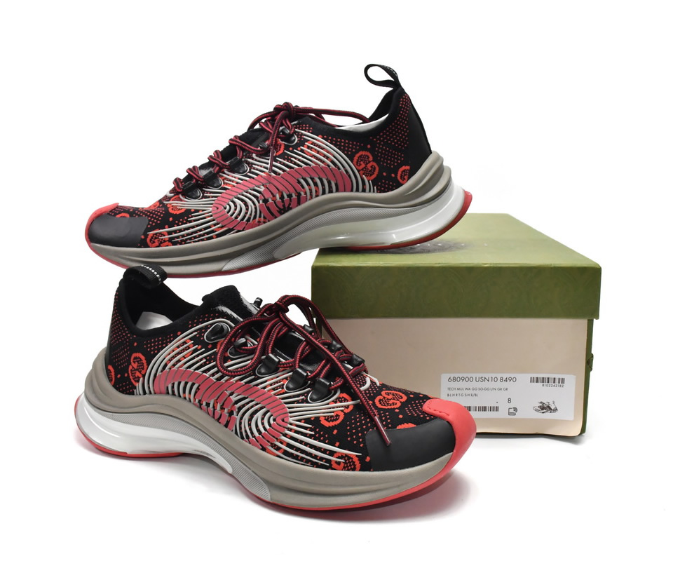 Gucci Run Sneakers Black Red 680900 Usn10 8490 7 - www.kickbulk.cc