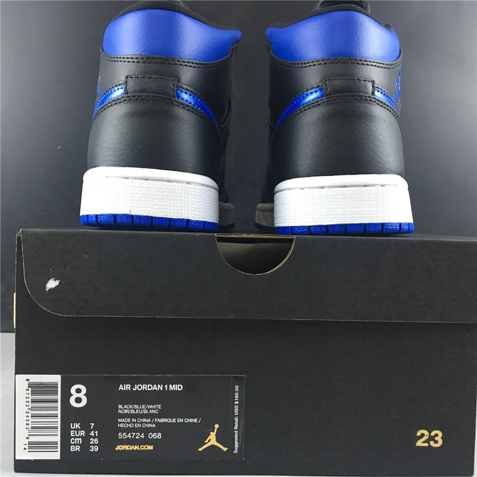 Air Jordan 1 Mid Black Hyper Royal 554724 068 18 - www.kickbulk.cc