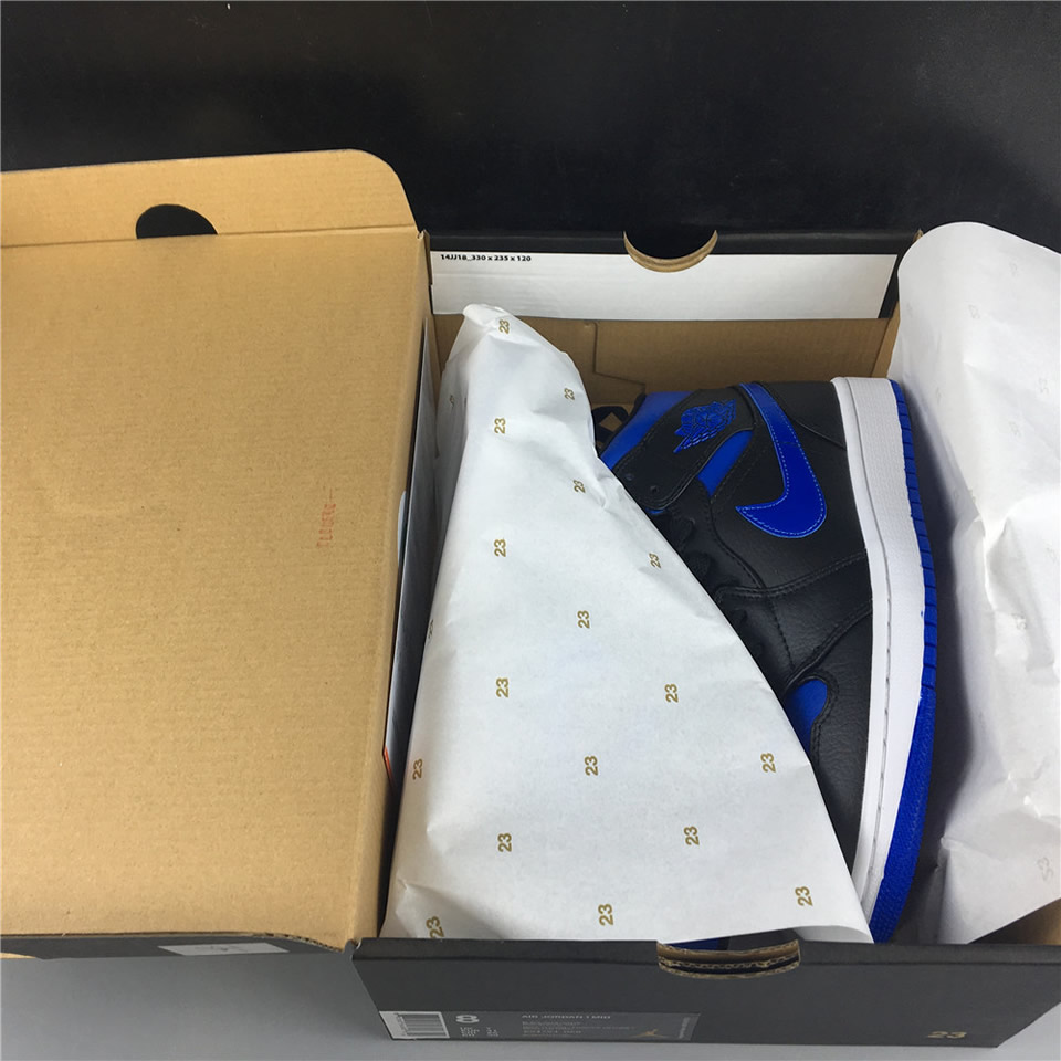 Air Jordan 1 Mid Black Hyper Royal 554724 068 19 - www.kickbulk.cc