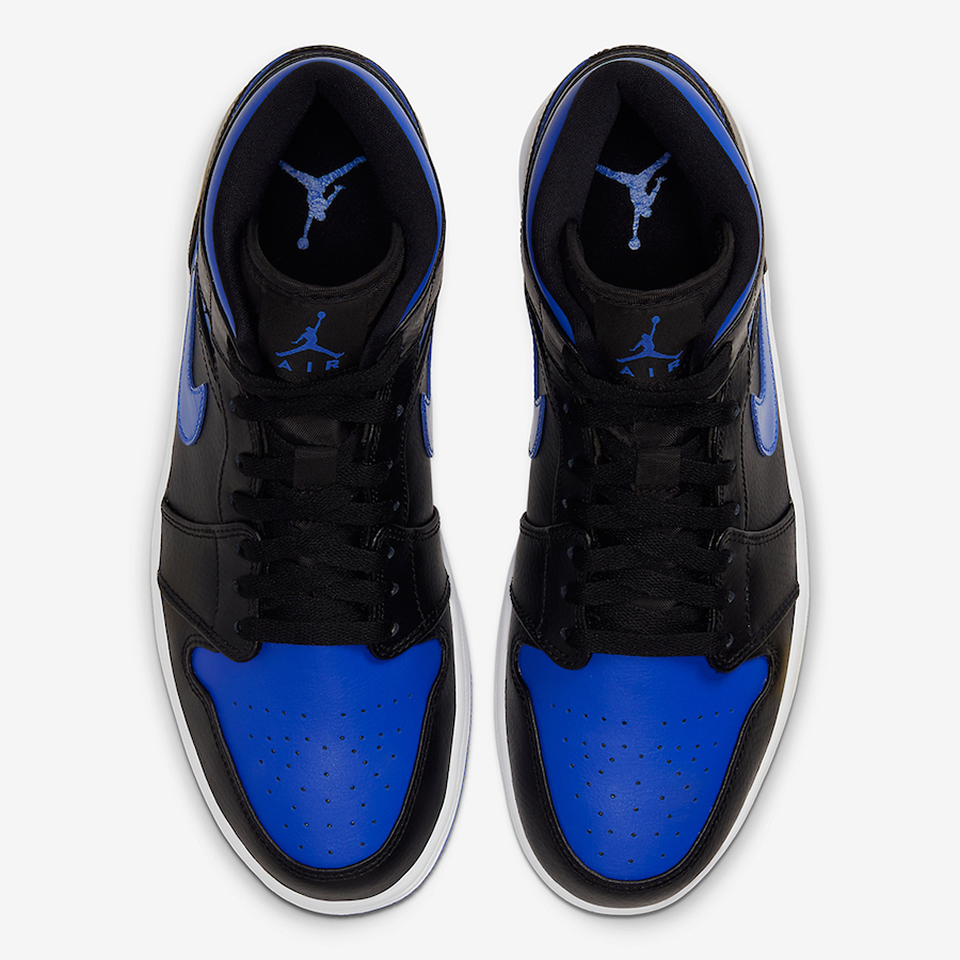 Air Jordan 1 Mid Black Hyper Royal 554724 068 2 - www.kickbulk.cc