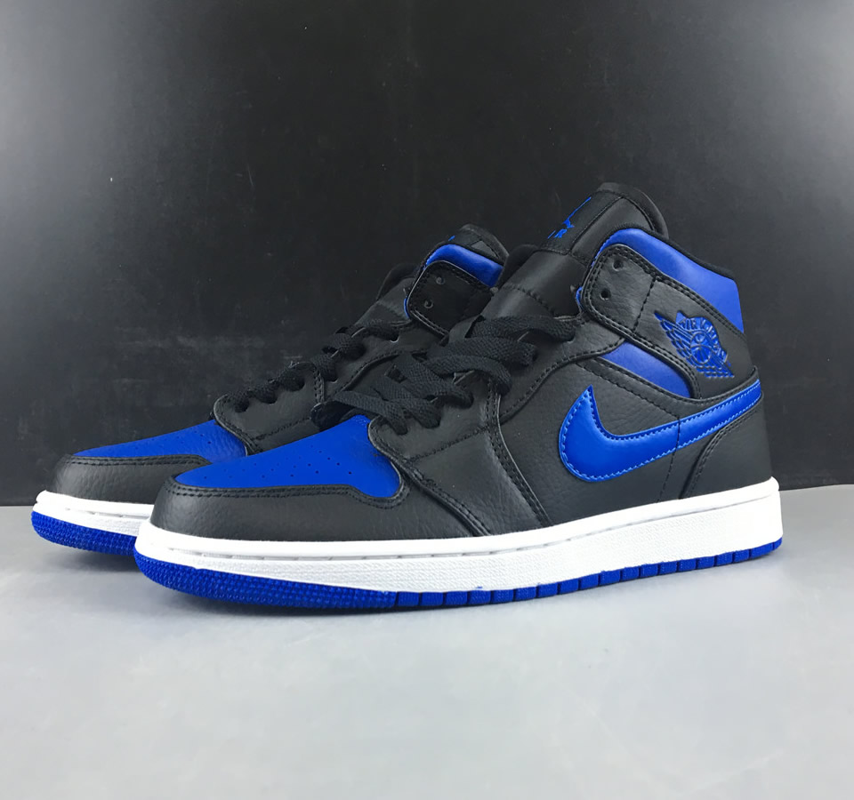 Air Jordan 1 Mid Black Hyper Royal 554724 068 20 - www.kickbulk.cc