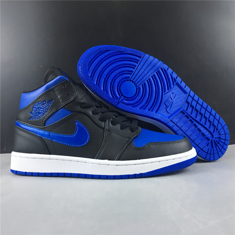 Air Jordan 1 Mid Black Hyper Royal 554724 068 22 - www.kickbulk.cc