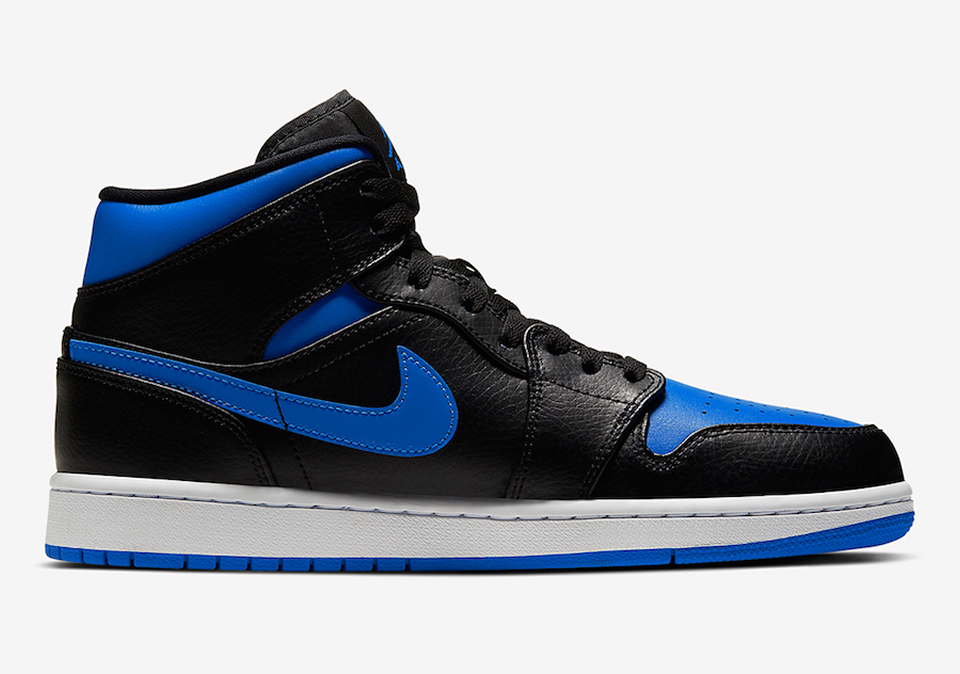 Air Jordan 1 Mid Black Hyper Royal 554724 068 4 - www.kickbulk.cc