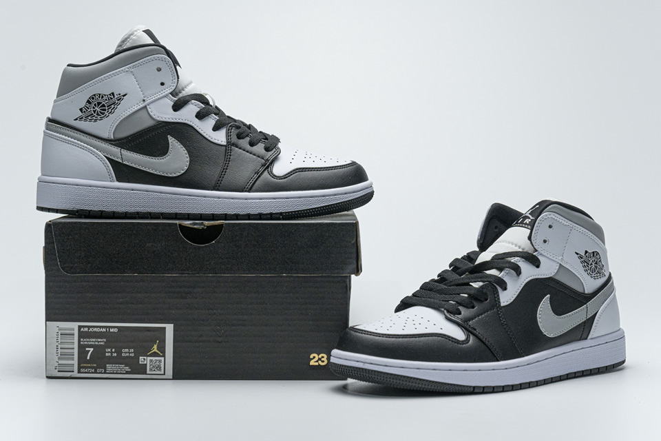 Nike Air Jordan 1 Mid White Shadow Black 554724 073 3 - www.kickbulk.cc