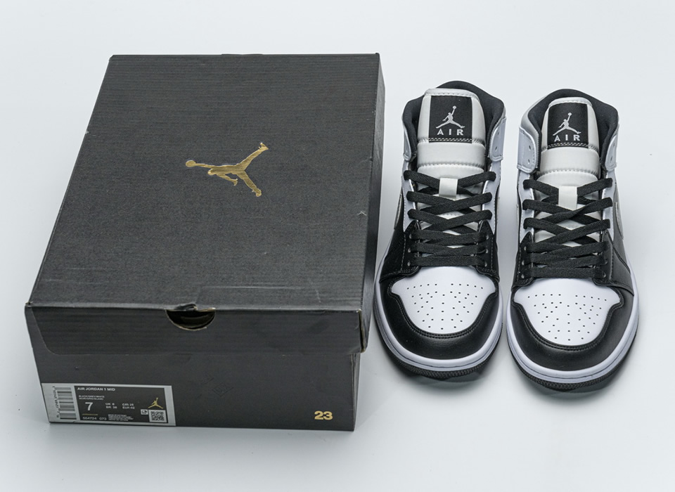 Nike Air Jordan 1 Mid White Shadow Black 554724 073 4 - www.kickbulk.cc