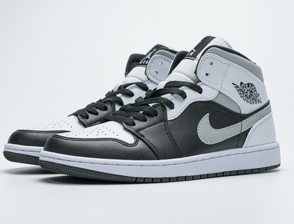 Nike Air Jordan 1 Mid White Shadow Black 554724 073 5 - www.kickbulk.cc