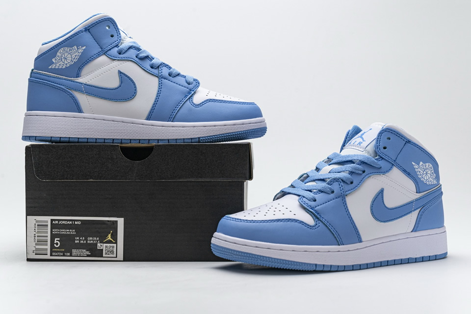 Nike Air Jordan 1 Retro Mid Unc University Blue 554724 106 3 - www.kickbulk.cc