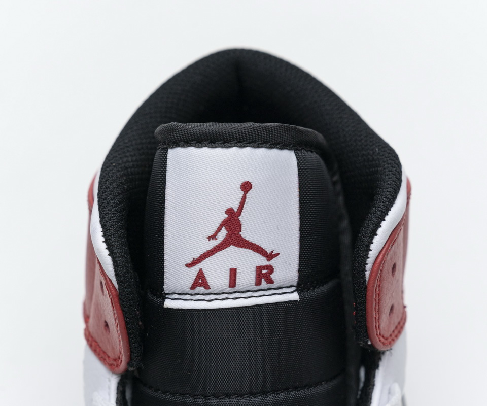 Nike Air Jordan 1 Mid White Black Gym Red 554724 116 10 - www.kickbulk.cc