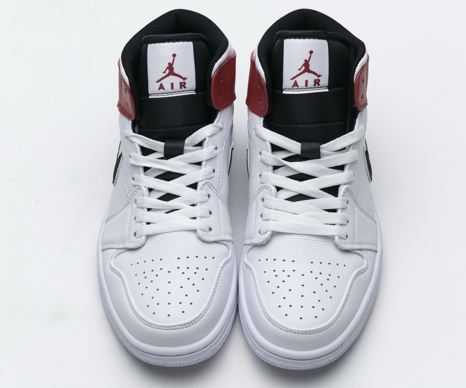 Nike Air Jordan 1 Mid White Black Gym Red 554724 116 2 - www.kickbulk.cc