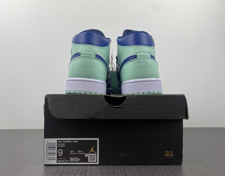 Air Jordan 1 Mid Blue Mint 554724 413 14 - www.kickbulk.cc