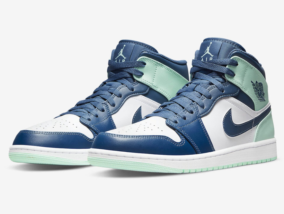 Air Jordan 1 Mid Blue Mint 554724 413 3 - www.kickbulk.cc