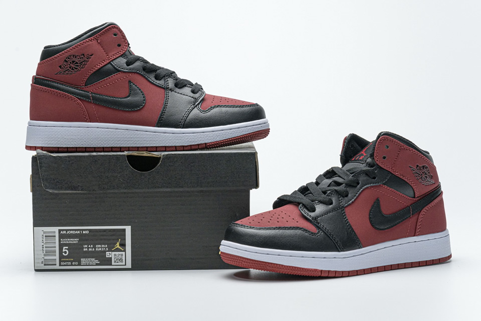 Nike Air Jordan 1 Mid Banned Gym Red Black 554725 610 3 - www.kickbulk.cc