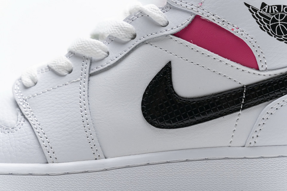 Nike Air Jordan 1 Mid White Black Hyper Pink 555112 106 14 - www.kickbulk.cc