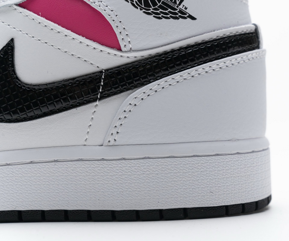 Nike Air Jordan 1 Mid White Black Hyper Pink 555112 106 15 - www.kickbulk.cc