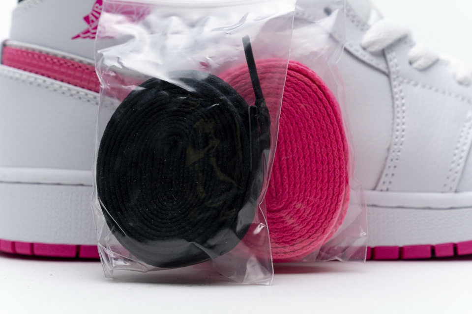 Nike Air Jordan 1 Mid White Black Hyper Pink 555112 106 18 - www.kickbulk.cc