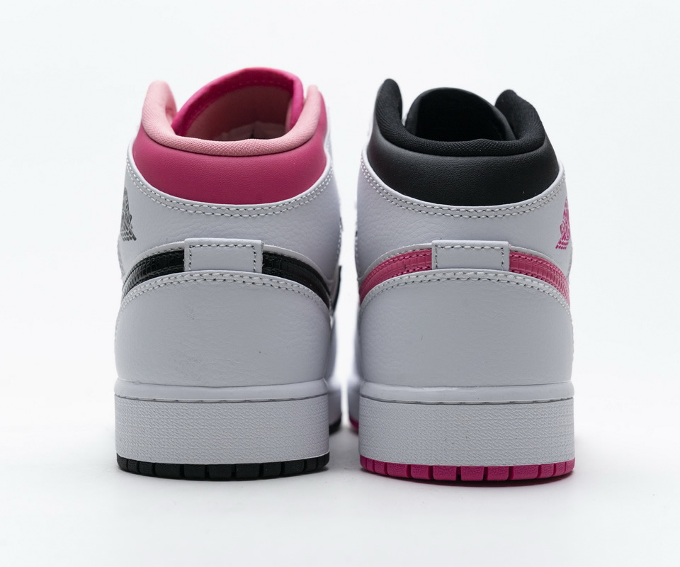 Nike Air Jordan 1 Mid White Black Hyper Pink 555112 106 7 - www.kickbulk.cc