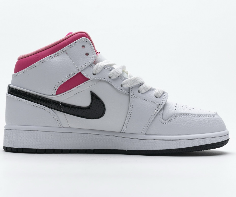 Nike Air Jordan 1 Mid White Black Hyper Pink 555112 106 8 - www.kickbulk.cc