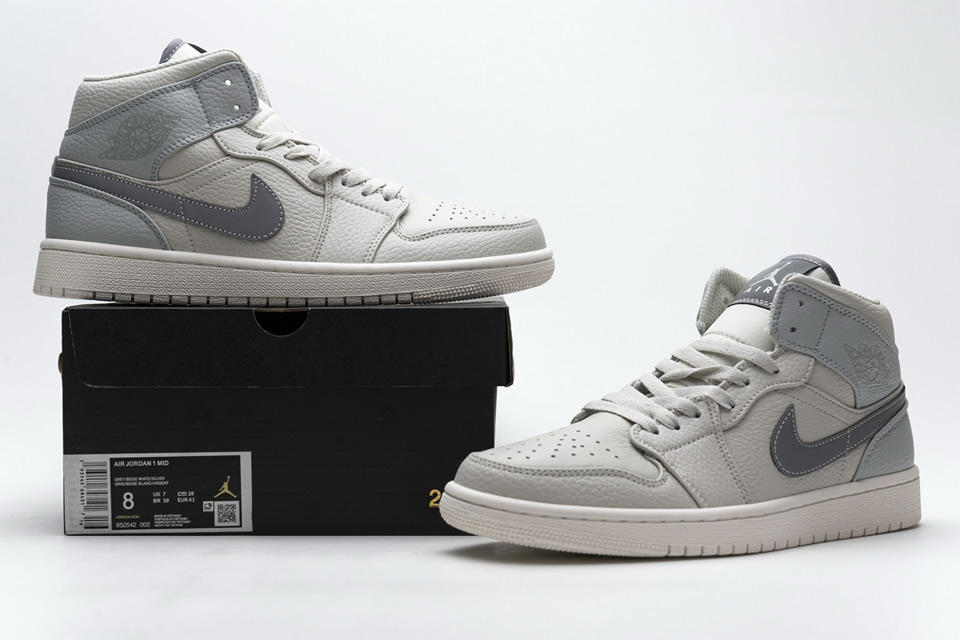 Nike Air Jordan 1 Mid Light Bone Grey Fog 852542 003 3 - www.kickbulk.cc