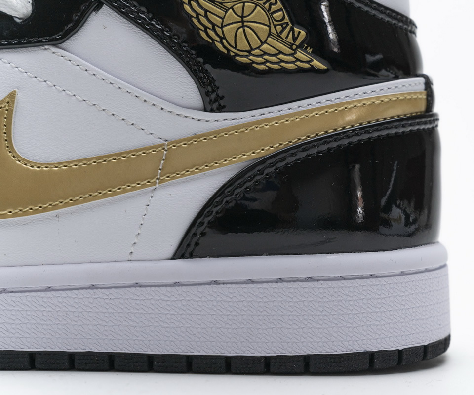 Nike Air Jordan 1 Mid Gold Patent Leather 852542 007 15 - www.kickbulk.cc