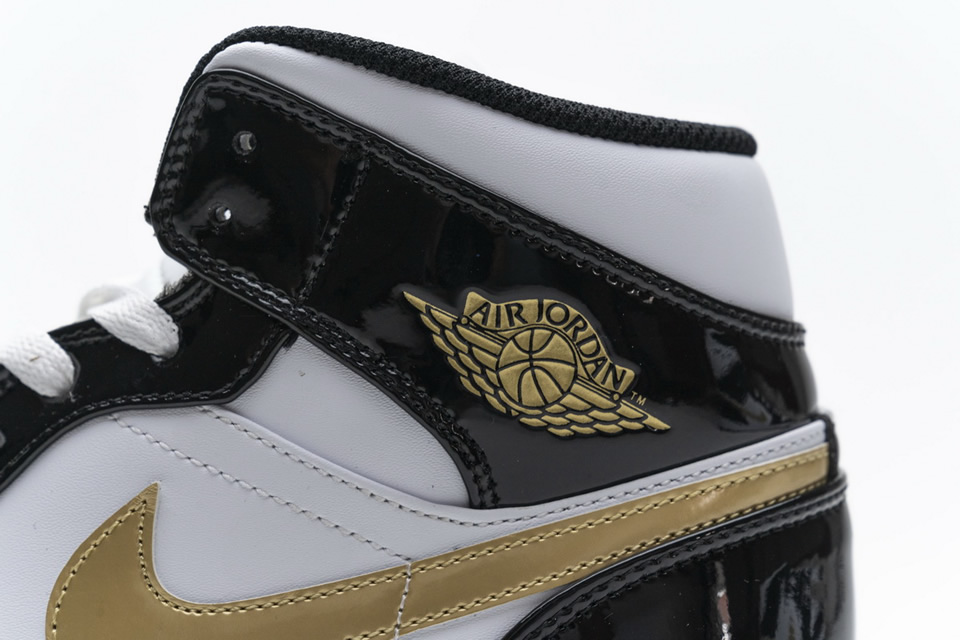 Nike Air Jordan 1 Mid Gold Patent Leather 852542 007 16 - www.kickbulk.cc