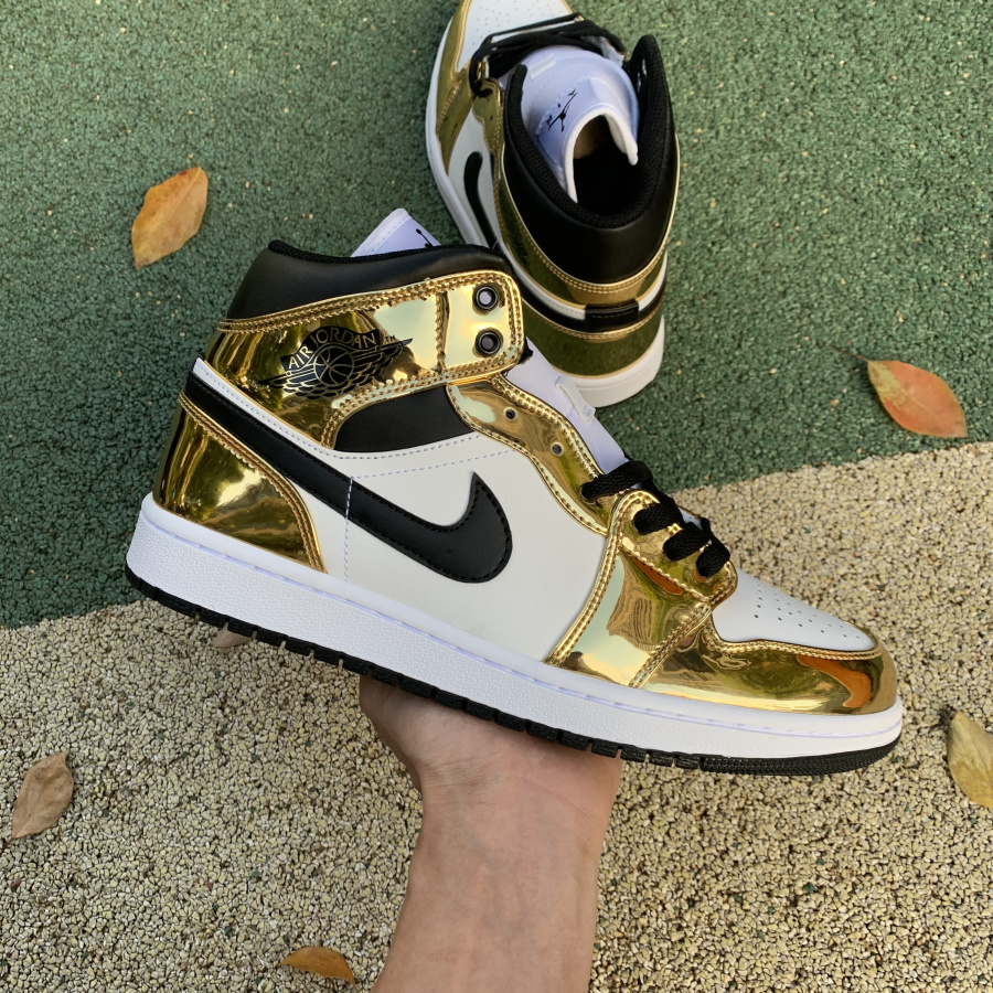 Nike Air Jordan 1 Mid Aj1 Metallic Gold Black White Dc1419 700 7 - www.kickbulk.cc