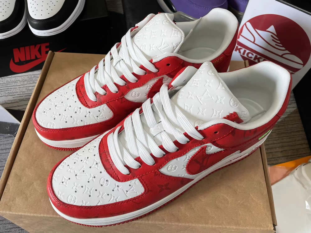 Louis Vuitton Air Force 1 Trainer Sneaker Red White 1a9va7 3 - www.kickbulk.cc