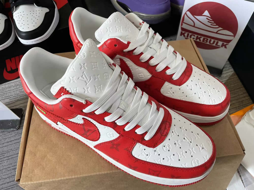 Louis Vuitton Air Force 1 Trainer Sneaker Red White 1a9va7 4 - www.kickbulk.cc