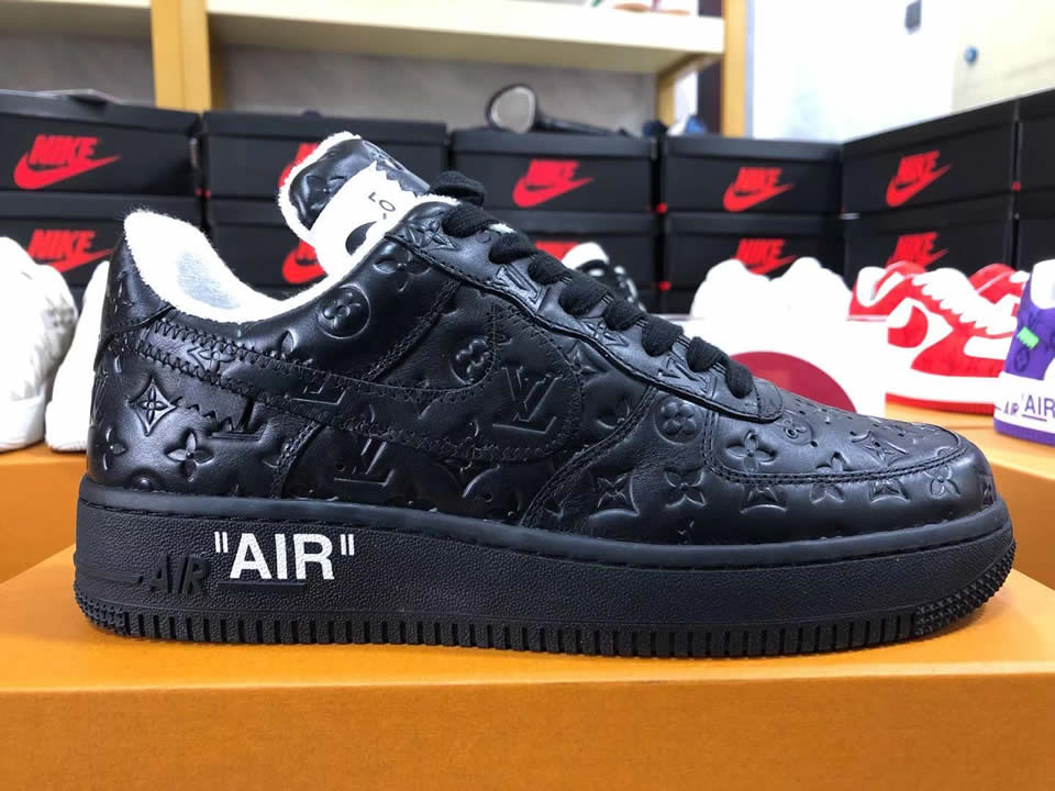 Louis Vuitton Air Force 1 Trainer Sneaker Black White Lk0223 7 - www.kickbulk.cc