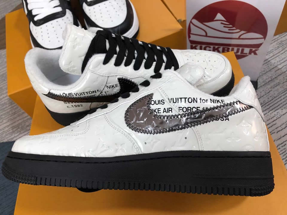 Louis Vuitton Air Force 1 Trainer Sneaker Black White Lk0225 4 - www.kickbulk.cc