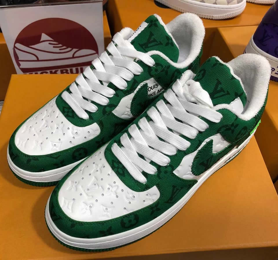 Louis Vuitton Air Force 1 Trainer Sneaker Green Lk0226 3 - www.kickbulk.cc