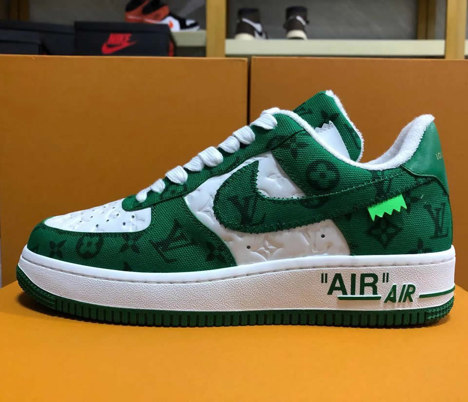 Louis Vuitton Air Force 1 Trainer Sneaker Green Lk0226 9 - www.kickbulk.cc