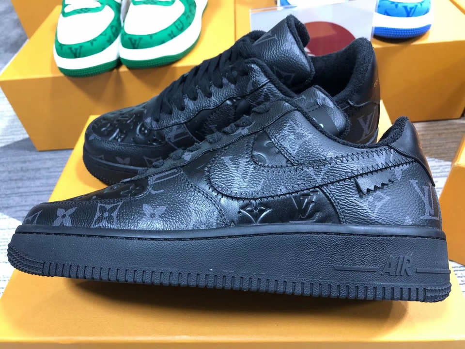 Louis Vuitton Air Force 1 Trainer Sneaker Black Lk0237 10 - www.kickbulk.cc