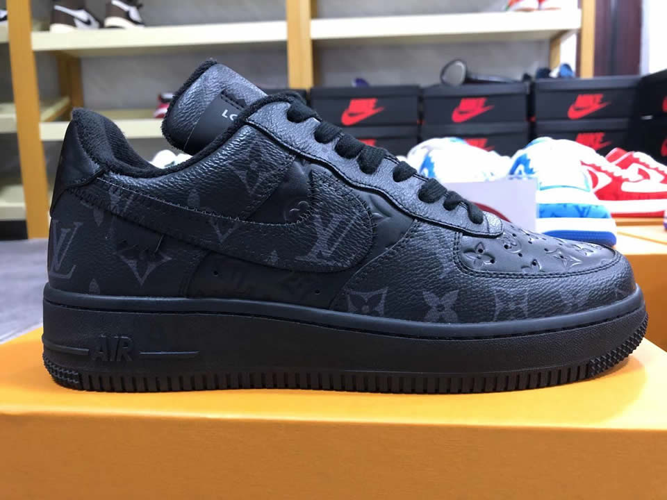 Louis Vuitton Air Force 1 Trainer Sneaker Black Lk0237 9 - www.kickbulk.cc