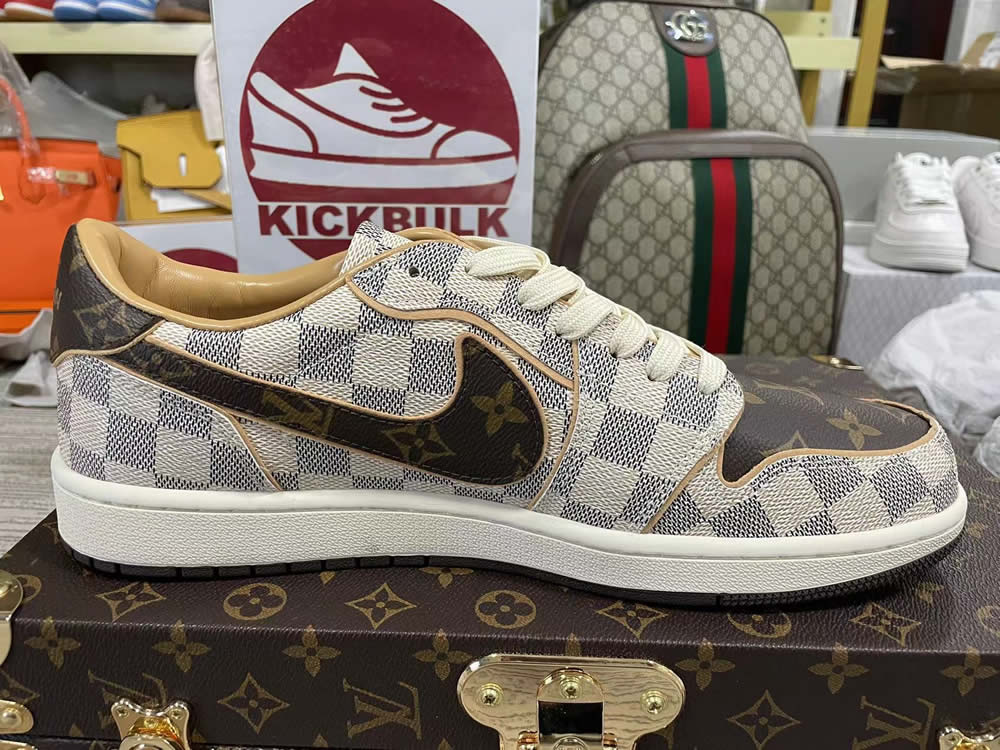 Louis Vuitton Air Force 1 Trainer Sneaker Off White Brown 11 - www.kickbulk.cc