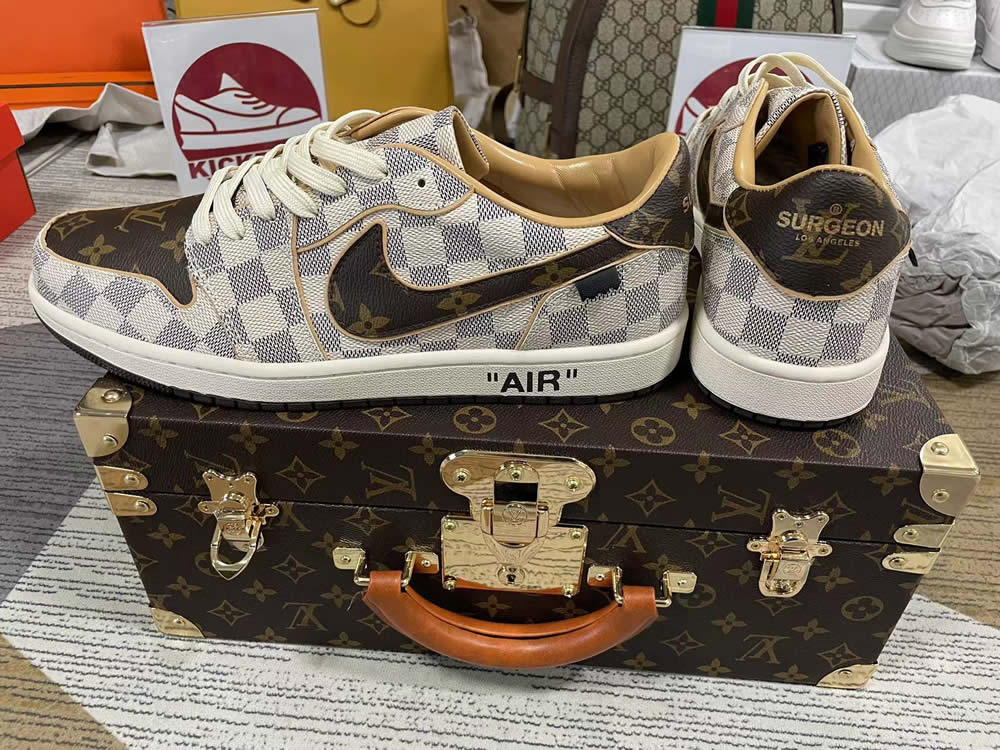 Louis Vuitton Air Force 1 Trainer Sneaker Off White Brown 2 - www.kickbulk.cc