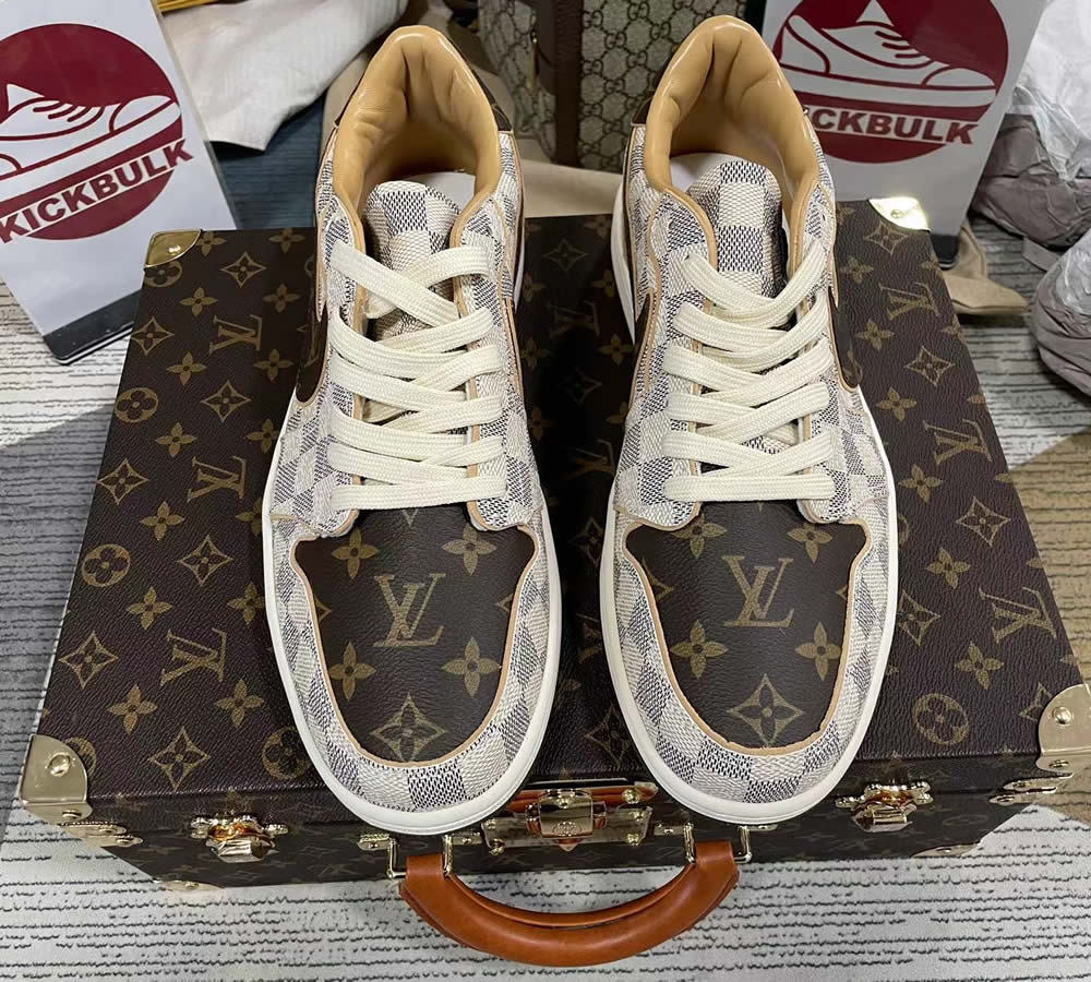 Louis Vuitton Air Force 1 Trainer Sneaker Off White Brown 4 - www.kickbulk.cc