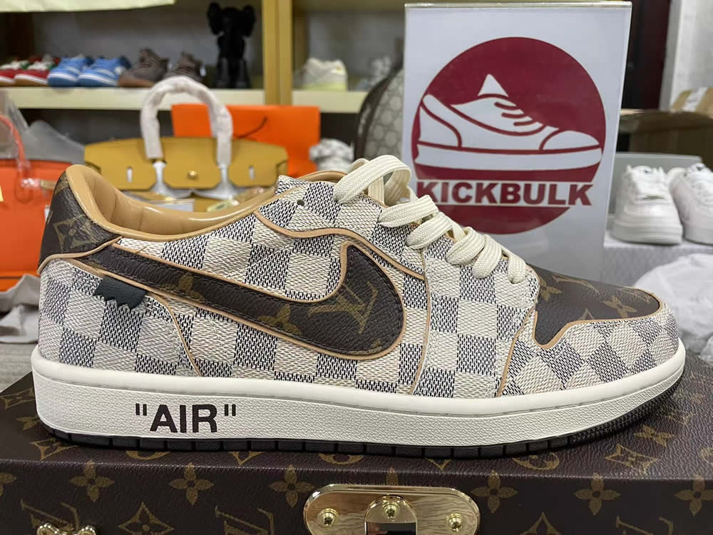 Louis Vuitton Air Force 1 Trainer Sneaker Off White Brown 8 - www.kickbulk.cc