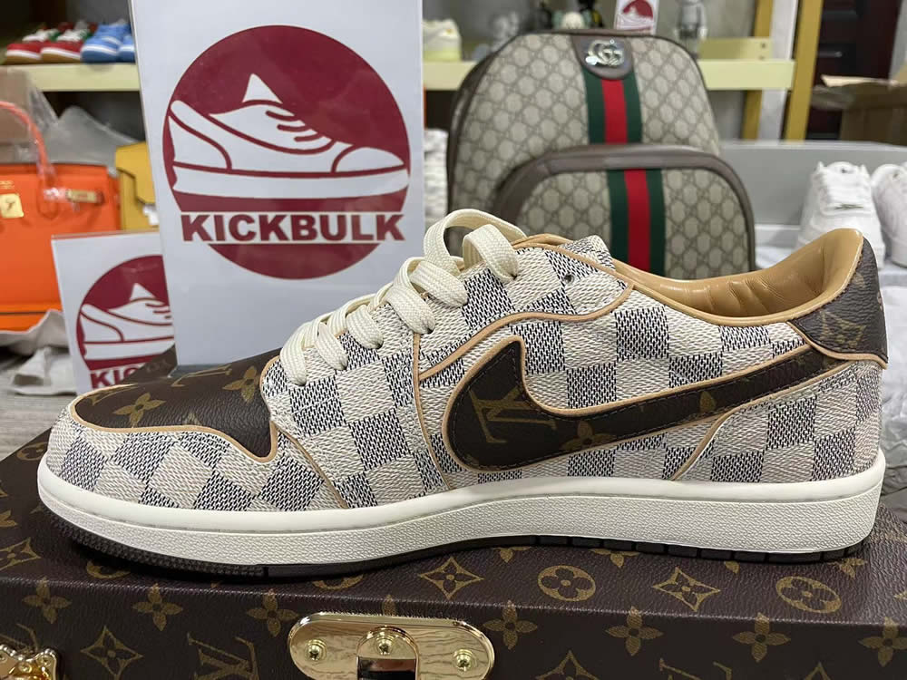 Louis Vuitton Air Force 1 Trainer Sneaker Off White Brown 9 - www.kickbulk.cc