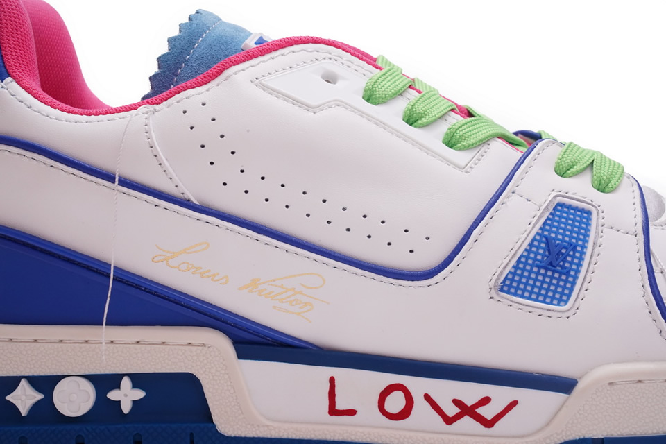 Louis Vuitton Trainer White Pink Blue Ms0223 13 - www.kickbulk.cc