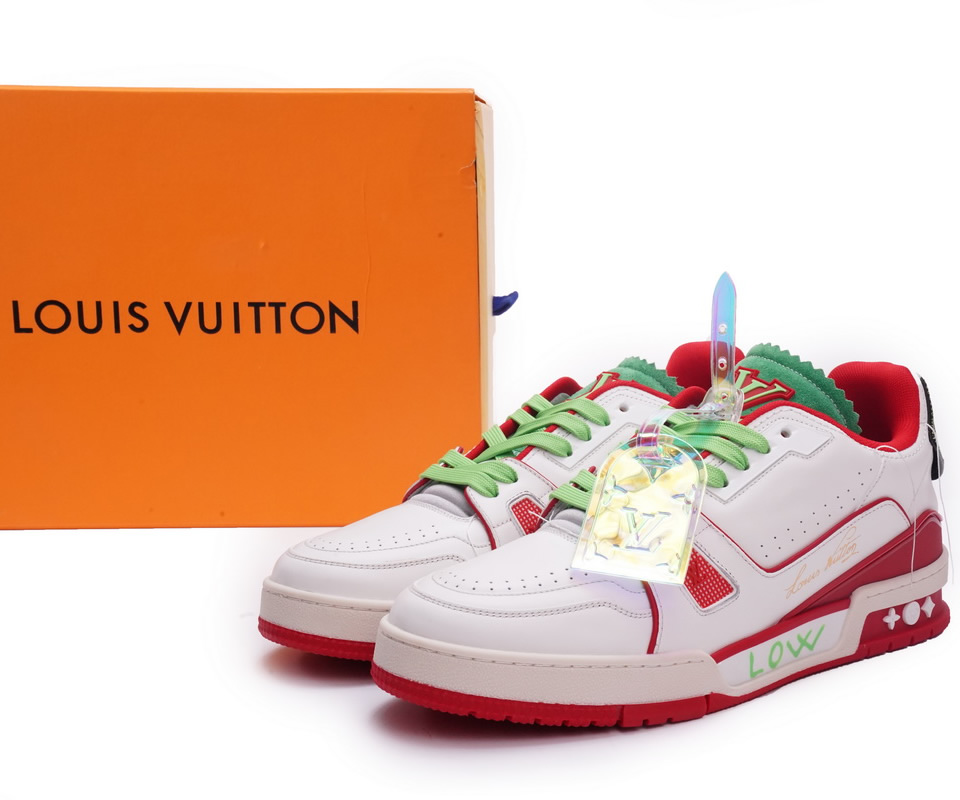 Louis Vuitton Trainer White Red Green Ms0226 2 - www.kickbulk.cc